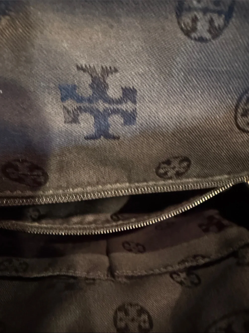 Tory Burch Black Leather-Trim Messenger Bag